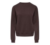 Sweatshirt ONLY "ONLSWEAT L/S CREW OVERSIZE SWT", Damen, Gr. XS, coffee bean, Sweatware, Obermaterial: 60% Baumwolle, 40% Polyester, unifarben, loose fit normal, Rundhals, Sweatshirts Sweatshirt, Baum