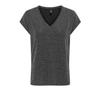 ONLY - ONLCAROL S/S V-NECK GLITTER TOP BOX JRS Black - Gr. - M