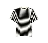 ONLY Damen Onllivina S/S Stripe Tee Jrs, Cloud Dancer/Stripes:black Stripes, L