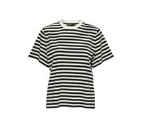 ONLY Damen Onllivina S/S Stripe Tee JRS, Cloud Dancer/Stripes:Black Stripes, XS