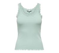 ONLY Tanktop ONLSARA, Spitzendetail am Ausschnitt, Jersey, Grün (jadeite), XS
