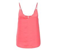 Spaghettitop ONLY "ONLDEBBIE SINGLET NOOS WVN", Damen, Gr. 38, sugar coral, Web, Obermaterial: 100% Polyester, unifarben, regular fit normal, V-Ausschnitt, Tops, Kunstfaser, regular fit, Rundhals (931