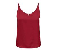 Spaghettitop ONLY "ONLDEBBIE SINGLET NOOS WVN", Damen, Gr. 46, salsa, Web, Obermaterial: 100% Polyester, unifarben, regular fit normal, V-Ausschnitt, Tops, Kunstfaser, regular fit, Rundhals (92955116-