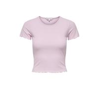 ONLY Damen T-Shirt EMMA Slim Fit mit Viskose-Anteil Pink Lady S