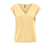 Only T-Shirt FREE - Loose Fit, Modal-Mix(70% Modal/30% Polyester), V-Ausschnitt - Hellgelb, Größe XS