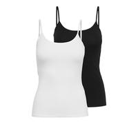 ONLY Damen Onllove Singlet 2 stuks Jrs Blouse, Schwarz-Weiss , S EU