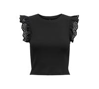 ONLY Slim Fit T-Shirt aus Baumwoll-Mix Modell 'MATHILDA' in Black, Größe XL