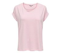 ONLY Damen Onlmoster Stripe S/S O-Neck Top JRS Noos Basic-Oberteil Mit O-Ausschnitt Und Kurzen Ärmeln Für Freizeitkleidung, Pink Lady, M