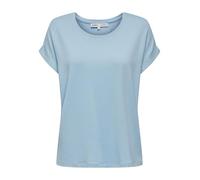 T-Shirt ONLY "ONLMOSTER S/S O-NECK TOP NOOS JRS", Damen, Gr. XS (34), blau (clear sky), Jersey, Obermaterial: 75% Viskose, 20% Polyester, 5% Elasthan, unifarben, casual, regular fit normal, Rundhals,