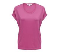 Only Kurzarmshirt ONLMOSTER mit Aufschlag unifarben Viskosemischung Rundhals Rosa M