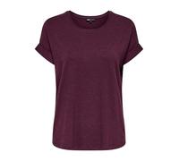 T-Shirt ONLY "ONLMOSTER - Kurzarmshirt mit Aufschlag und klassischem Look", Damen, Gr. XS, rot (winetasting), Jersey, Obermaterial: 75% Viskose, 20% Polyester, 5% Elasthan, unifarben, regular fit norm