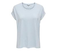 ONLY Damen Onlmoster Stripe S/S O-Neck Top JRS Noos Basic-Oberteil Mit O-Ausschnitt Und Kurzen Ärmeln Für Freizeitkleidung, Clear Sky, Medium