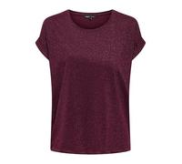 Kurzarmshirt ONLY "ONLMOSTER GLITTER S/S TOP NOOS JRS", Damen, Gr. M, chocolate truffle detail:chocolate truffle lurex, Jersey, Obermaterial: 75% Viskose, 11% Polyester, 11% metallisierte Fasern, 3% E