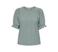 Kurzarmshirt ONLY "ONLNEW SMILLA LIFE S/S PUFF TOP JRS", Damen, Gr. S, abyss, Jersey, Obermaterial: 95% Polyester, 5% Elasthan, unifarben, regular fit normal, Rundhals, elastischer Bund, Shirts Kurzar