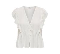 Only - ONLRIAN FLONCE S/S TOP WVN cloud dancer - Gr. - L