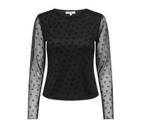 ONLY - ONLSIENA MESH FLOCK L/S TOP WVN black - Gr. - XS