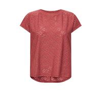 Kurzarmshirt ONLY "ONLSMILLA LIFE S/S TOP JRS NOOS", Damen, Gr. M, spiced apple, Jersey, Obermaterial: 95% Polyester, 5% Elasthan, unifarben, regular fit normal, Rundhals, Shirts, regular fit, modisch
