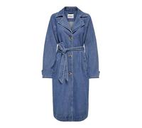 Only Damen Trenchcoat Onlmalou – lockerer Schnitt mit Gürtel – Jeansblau Größe 38