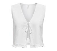 ONLY - ONLJAKIRI LINEN S/L EMB VEST PTM bright white - Gr. - L
