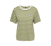 ONLY - Gestreiftes T-Shirt grün - Gr. - XL