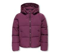 Steppjacke KIDS ONLY "KOGDOLLY SHORT PUFFER JACKET OTW", Mädchen, Gr. 140, lila (mauve wine), Web, Steppware, Obermaterial: 60% Polyester, 40% Nylon, unifarben, casual, normal, Langarm, Jacken (578802