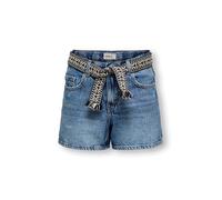 Jeansshorts KIDS ONLY "KOGELLA WIDE DNM SHORTS", Mädchen, Gr. 152, N-Gr, light medium blau denim, Denim/Jeans, Obermaterial: 100% Baumwolle, unifarben, gerade ca. Mitte Oberschenkel, Jeans Jeansshorts