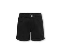 Jeansshorts KIDS ONLY "KOGVEGA REG MOM SHORTS DNM BJBOX NOOS", Mädchen, Gr. 140, N-Gr, washed schwarz, Denim/Jeans, Obermaterial: 100% Baumwolle, unifarben, regular fit ca. Mitte Oberschenkel, Jeans J