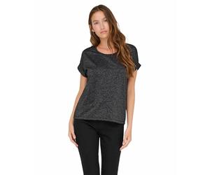 Only Glitzer-Top in Silber mit Rundhalsausschnitt XL Regular Fit