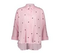 Hemdbluse ONLY "ONLNEW LINA GRACE LS EMB SHIRT NOOS WVN", Damen, Gr. L, roseate spoonbill detail:bordeaux heart, Web, Obermaterial: 100% Baumwolle, Po-bedeckend, Blusen Hemdbluse (12956810-L) roseate
