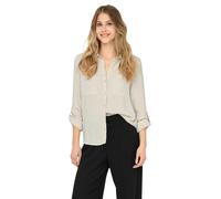 Only Hemdbluse Yasmin in Beige mit Roll-up-Ärmeln L Loose Fit