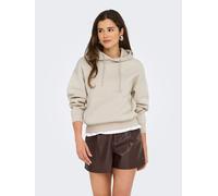 Kapuzensweatshirt ONLY "ONLBEST L/S HOOD SWT NOOS", Damen, Gr. XS, grau (pumice stone), Sweatware, Obermaterial: 65% Polyester, 35% Baumwolle, unifarben, modisch, regular fit, Langarm Rippbündchen, Sw
