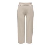 Culotte ONLY "ONLPOPTRASH LIFE MW STRAIGHT CULOTTE PNT", Damen, Gr. XS, N-Gr, pure cashmere, Milano Rib, Obermaterial: 63% Viskose, 32% Nylon, 5% Elasthan, unifarben, regular fit knöchelfrei, Hosen Cu