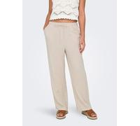 ONLY Damen Hose ONLSIESTA MW Pull-UP Linen Mid Waist Relaxed Fit - Beige, Größe:M/32, Farbe:15322263 Moonbeam