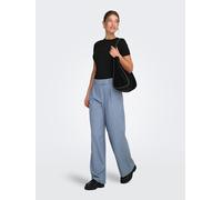 Only Regular Fit Weite Hose mit Schiebehakenverschluss Modell 'LINDA' in Hellblau Melange, Größe XS/32