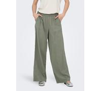 Schlupfhose ONLY "ONLARIS LIFE HW PULL-UP PANT WVN NOOS", Damen, Gr. S, Länge 32, smokey olive, Web, Obermaterial: 93% Viskose, 7% Polyester, unifarben, relaxed fit lang, Hosen Schlupfhose, mit bequem