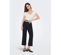 Only Culotte ONLPOPTRASH LIFE MW STRAIGHT CULOTTE PNT Damen Gr. M Schwarz Milano Rib 63% Viskose