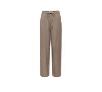 Schlupfhose ONLY "ONLSIESTA MW PULL-UP LINEN BL PNT NOOS", Damen, Gr. S, Länge 32, walnut, Web, Obermaterial: 80% Viskose, 20% Leinen, unifarben, straight fit normal, Hosen Schlupfhose, Viskosemischun