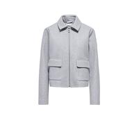 Kurzjacke ONLY "ONLVELA ZIP SHORT JACKET OTW", Damen, Gr. L, light grau melange, Web, Obermaterial: 92% Polyester, 8% Viskose, unifarben, hüftlang, Jacken Kurzjacke (78021812-L) light grau melange