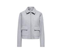 Kurzjacke ONLY "ONLVELA ZIP SHORT JACKET OTW", Damen, Gr. M, light grau melange, Web, Obermaterial: 92% Polyester, 8% Viskose, unifarben, hüftlang, Jacken Kurzjacke (78021812-M) light grau melange