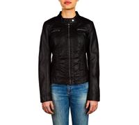 ONLY Damen Jacke in Leder-Optik 'Bandit' schwarz / silber, Größe 36, 3153125 Schwarz / Silber S