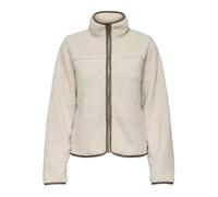 ONLY JDY Damen Teddy Jacke Plüschjacke Freizeitjacke mit Kragen JDYOlympia Zip 15359753 Birch Shitake Lining L