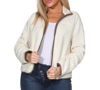 ONLY JDY Damen Teddy Jacke Plüschjacke Freizeitjacke mit Kragen JDYOlympia Zip 15359753 Birch Shitake Lining XL