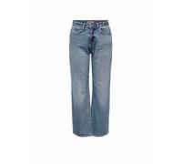 ONLY Damen Ripped Jeans Coole Distressed Denim Hose mit Rissen Momjeans Straight Fit, Farben:Blau-3, Größe:S / 32L, Beinlänge:L32