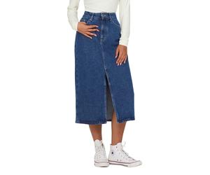 ONLY Jeansrock Bianca in Mittelblau mit Schlitz L Regular Fit