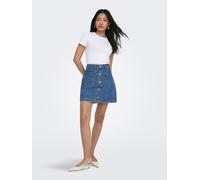 ONLY Damen Mini Jeans Rock ONLAmazing kurzer Damenrock sichtbare Knopfleiste 15349035 Medium Blue Denim L