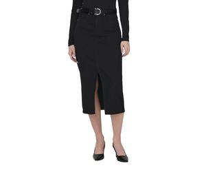ONLY Jeansrock Siri in Schwarz mit Midi-Länge L Regular Fit