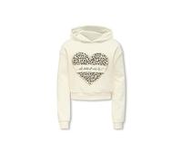 Only Kapuzensweatshirt KOGCOOPER HEART HOODIE – Mädchen Gr.122/128, antique weiß, amour, leo heart