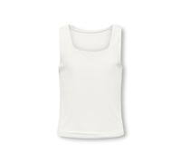 Tanktop KIDS ONLY "KOGEA S/L 2-WAYS TOP JRS NOOS", Damen, Gr. 146/152, weiß (cloud dancer), Jersey, Obermaterial: 94% Polyamid, 6% Elasthan, unifarben, modisch, regular fit hüftbedeckend, Rundhals, oh