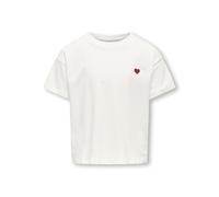 Only Kurzarmshirt Kogmaiken Life Cropheart SS Top JRS Noos für Mädchen 100% Baumwolle Weiß 146/152