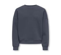 Sweatshirt KIDS ONLY "KOGSWEAT L/S CREW OVERSIZE SWT NOOS", Mädchen, Gr. 122/128, blau (ombre blau), Sweatware, Obermaterial: 60% Baumwolle, 40% Polyester, unifarben, Basic, loose fit hüftlang, Rundha